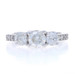 White Gold Diamond Engagement Ring - 14k Round Brilliant 1.62ctw Three-Stone