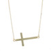 Yellow Gold Cross Bar Pendant Necklace 18" - 14k Faith