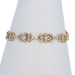 Yellow Gold Diamond Art Deco Link Bracelet 7 1/2" - 10k Round Brilliant .20ctw