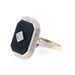 Yellow Gold Onyx Diamond Art Deco Ring - 10k Etched