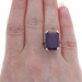 White Gold Lab Created Sapphire Vintage Solitaire Ring - 10k Emerald 16.40ct