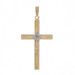 Yellow Gold Diamond Vintage Cross Pendant - 10k Point cut Milgrain Faith