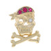 Yellow Gold Lab Created Ruby Sapphire Jolly Roger Pendant - 10k Round .13ctw