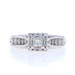 White Gold Diamond Halo Engagement Ring - 14k Princess .70ctw LX4122