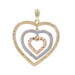 Yellow Gold Concentric Hearts Pendant - 10k Love