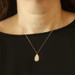 Yellow Gold Diamond Budded Teardrop Pendant Necklace 17 3/4" - 14k Round .67ctw