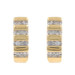 Yellow Gold Diamond J-Hoop Earrings - 14k Single Cut .25ctw Stripes Pierced