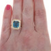 Yellow Gold London Blue Topaz Diamond Cocktail Ring - 14k Emerald 4.33ctw Halo