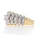 Yellow Gold Diamond Tiered Cluster Ring - 14k Round Brilliant 1.00ctw