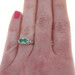 White Gold Emerald Art Deco Two-Stone Ring - 18k Round