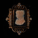 Yellow Gold Hardstone Seed Pearls Victorian Cameo Brooch - 14k Carved Silhouette