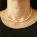 White Gold Diamond Akoya Pearls Art Deco Necklace 16" 14k European & Rose .22ctw
