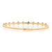 Yellow Gold Diamond Quatrefoil Bangle Bracelet 6 3/4" 14k Round Brilliant .78ctw