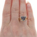 Yellow Gold Lab-Created Color Change Sapphire Solitaire Ring 10k Trillion 3.39ct