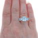 Yellow Gold Blue Topaz Three-Stone Ring 10k Emerald 5.90ctw