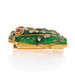 Yellow Gold Ruby Diamond Frog Pin 18k Round Cabochon .98ctw Amphibian Brooch