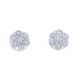 White Gold Diamond Cluster Earrings 14k Round Brilliant .20ctw Halo Pierced