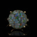 Yellow Gold Opal Triplet Cocktail Solitaire Ring 10k Mosaic