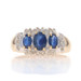 Yellow Gold Sapphire Diamond Ring 10k Oval 1.30ctw