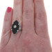 White Gold Diamond Onyx Art Deco Ring 14k Single Scrollwork