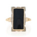 Yellow Gold Onyx Vintage Signet Ring 10k Milgrain