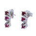 White Gold Ruby Journey Drop Earrings 14k Round .48ctw Pierced