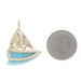 Yellow Gold Larimar Sailboat Pendant 14k Carved Schooner