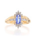 Yellow Gold Tanzanite Diamond Ring 14k Marquise .66ctw