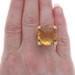 David Yurman Cushion On Point Citrine Diamond Ring Yellow Gold 18k .12ctw