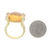 David Yurman Cushion On Point Citrine Diamond Ring Yellow Gold 18k .12ctw