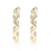 Yellow Gold Wavy Hoop Earrings 14k Absract Pierced
