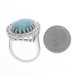 Black Opal Diamond Vintage Cocktail Ring 950 Oval Cabochon 10.60ctw Halo