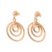Rose Gold Concentric Circle Dangle Earrings 14k Pierced