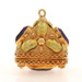 Yellow Gold Amethyst Vintage Floral Locket Charm 18k Oval 11.30ctw Opens
