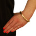 Yellow Gold Hinged Bangle Bracelet 8" 14k Ribbed