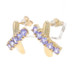 Yellow Gold Tanzanite X Stud Earrings 10k Round .80ctw Crossover Pierced
