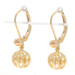 Yellow Gold Ball Dangle Earrings 14k Ornament Pierced