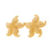 Yellow Gold Starfish Large Stud Earrings 14k Sea Creature Pierced