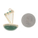 Yellow Gold Chalcedony Harp Charm 14k Oval Cabochon String Instruments