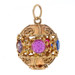 Yellow Gold Lab Created Spinel Ruby Sapphire Vintage Ornate Ball Charm 14k Round