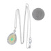 White Gold Emerald & Diamond Double Halo Pendant Necklace 16" 18k Pear 2.75ctw GIA