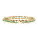 Yellow Gold Emerald Chain Bracelet 6 1/2" 14k Round 3.78ctw