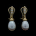 Elizabeth Rand Freshwater Pearl Diamond Dangle Earrings Yellow Gold 18k .28ctw