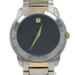 Movado Museum Mens Watch 7" Stainless Steel Yellow Gold Plated Quartz 81.G2.1852
