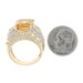 Yellow Gold Citrine Lemon Quartz Diamond Cocktail Ring 14k Emerald 6.62ctw Yellow Gold Citrine Lemon Quartz Diamond Cocktail Ring 14k Emerald 6.62ctw