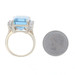 Yellow Gold Blue Topaz Diamond Cocktail Ring 14k 14.50ctw