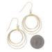 Yellow Gold Concentric Circle Dangle Earrings 14k Gathered Hoops Pierced
