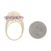 Yellow Gold Quartz Amethyst Halo Ring 14k Oval Cabochon 5.16ctw Flower