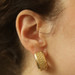 Yellow Gold Basket Weave J Hoop Earrings 14k Chunky Pierced Yellow Gold Basket Weave J Hoop Earrings 14k Chunky Pierced