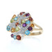 Yellow Gold Garnet Amethyst Peridot Starburst Cluster Ring 14k Round 2.28ctw Yellow Gold Garnet Amethyst Peridot Starburst Cluster Ring 14k Round 2.28ctw
